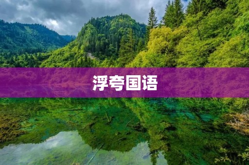 浮夸国语：一种病态的语言现象