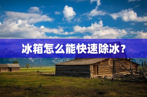 冰箱怎么能快速除冰? 冰箱怎么能快速除冰?