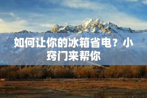 如何让你的冰箱省电？小窍门来帮你