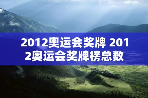 2012奥运会奖牌 2012奥运会奖牌榜总数
