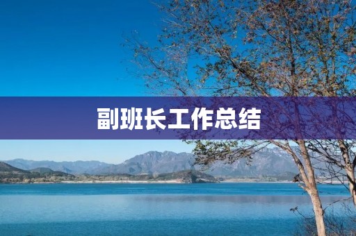 副班长工作总结：我的成长历程