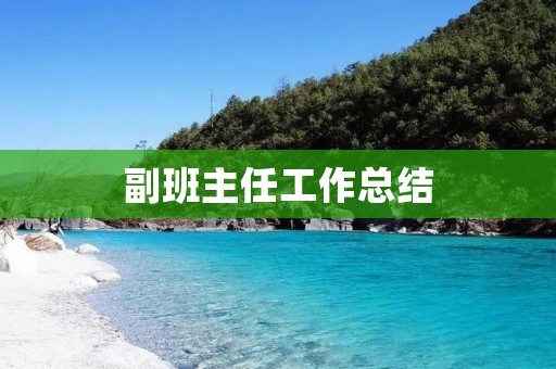 副班主任工作总结
