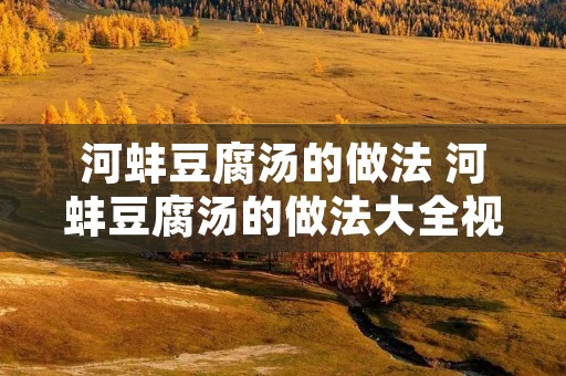 河蚌豆腐汤的做法 河蚌豆腐汤的做法大全视频