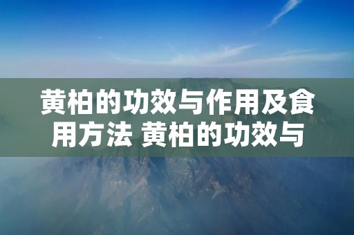 黄柏的功效与作用及食用方法 黄柏的功效与作用简介 黄柏的功效与作用及食用方法 黄柏的功效与作用简介