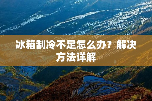 冰箱制冷不足怎么办？解决方法详解