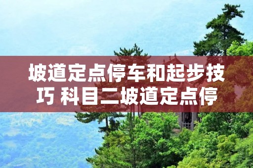 坡道定点停车和起步技巧 科目二坡道定点停车和起步技巧