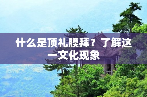 什么是顶礼膜拜？了解这一文化现象