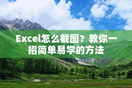 Excel怎么截图?教你一招简单易学的方法 Excel怎么截图?教你一招简单易学的方法