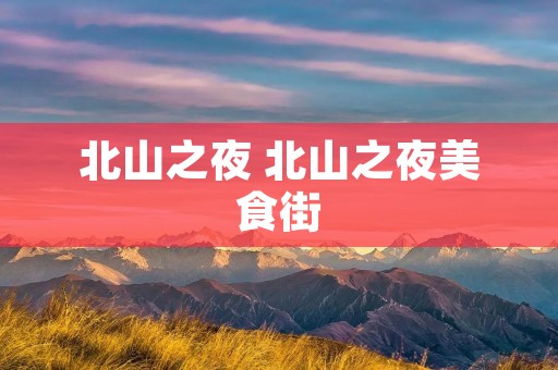 北山之夜 北山之夜美食街 北山之夜 北山之夜美食街