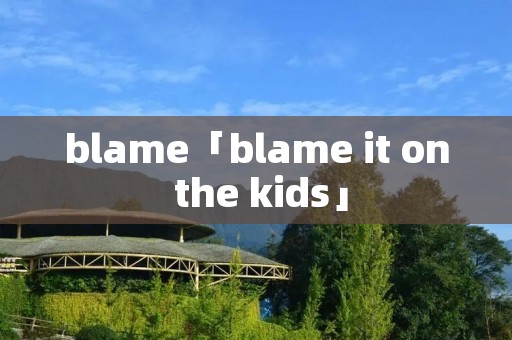 blame「blame it on the kids」 blame「blame it on the kids」