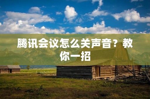 腾讯会议怎么关声音？教你一招