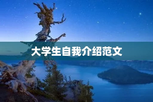 大学生自我介绍范文:勤奋努力,追求卓越