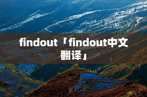 findout「findout中文翻译」