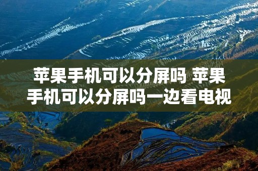 苹果手机可以分屏吗 苹果手机可以分屏吗一边看电视一边聊天