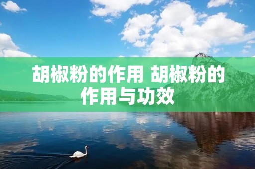 胡椒粉的作用 胡椒粉的作用与功效
