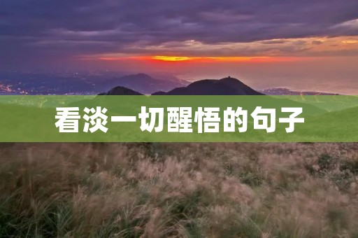 看淡一切醒悟的句子