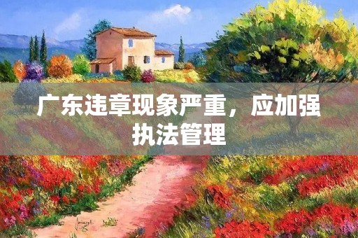 广东违章现象严重,应加强执法管理 广东违章现象严重,应加强执法管理