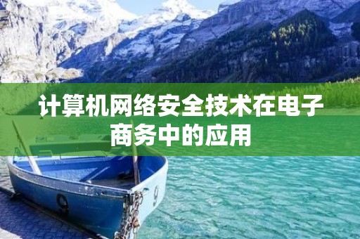 计算机网络安全技术在电子商务中的应用