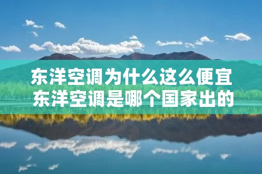 东洋空调为什么这么便宜 东洋空调是哪个国家出的 东洋空调为什么这么便宜 东洋空调是哪个国家出的