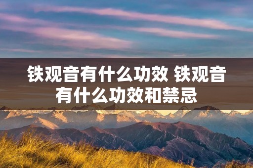 铁观音有什么功效 铁观音有什么功效和禁忌
