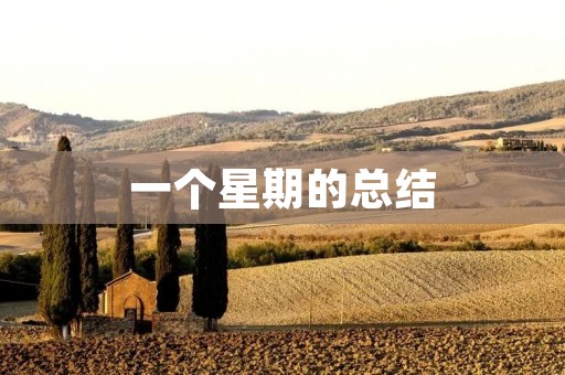 一个星期的总结