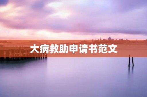 大病救助申请书范文:帮助我度过难关的请求