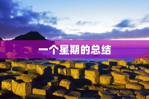 一个星期的总结