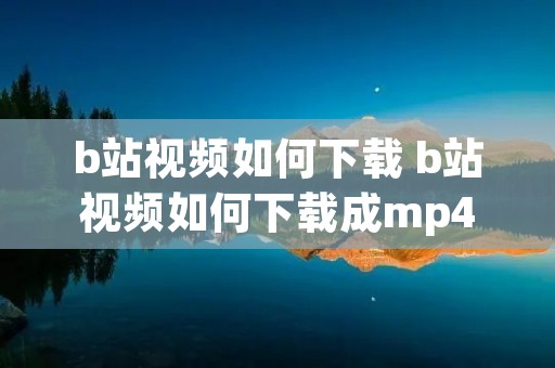b站视频如何下载 b站视频如何下载成mp4格式 b站视频如何下载 b站视频如何下载成mp4格式
