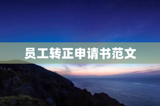 员工转正申请书范文
