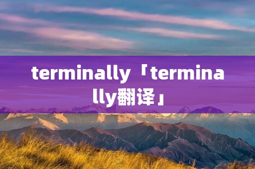 terminally「terminally翻译」