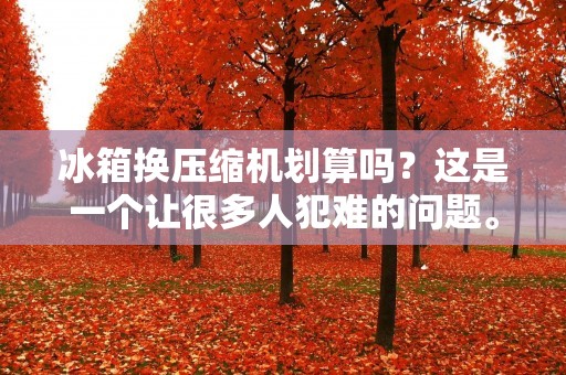 冰箱换压缩机划算吗?这是一个让很多人犯难的问题。随着冰箱的日益普及,冰箱的维修也成为了一个重要的话题。当冰箱出现故障时,很多人会想到是否需要更换压缩机。但是,换压缩机需要耗费一定的费用,这是否划算呢?下面我们来详细探讨一下。 冰箱换压缩机划算吗?这是一个让很多人犯难的问题。随着冰箱的日益普及,冰箱的维修也成为了一个重要的话题。当冰箱出现故障时,很多人会想到是否需要更换压缩机。但是,换压缩机需要耗费一定的费用,这是否划算呢?下面我们来详细探讨一下。