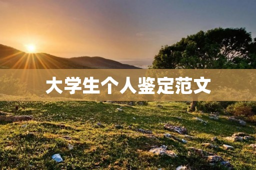 大学生个人鉴定范文:自我认知与成长