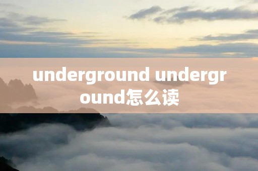 underground underground怎么读