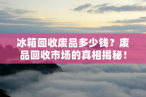 冰箱回收废品多少钱？废品回收市场的真相揭秘！