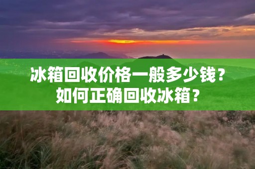冰箱回收价格一般多少钱？如何正确回收冰箱？