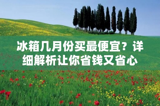 冰箱几月份买最便宜？详细解析让你省钱又省心