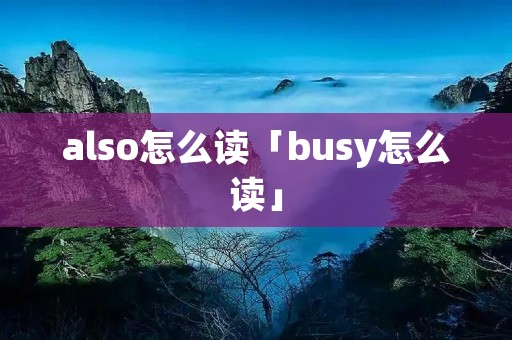 also怎么读「busy怎么读」