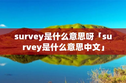 survey是什么意思呀「survey是什么意思中文」 survey是什么意思呀「survey是什么意思中文」