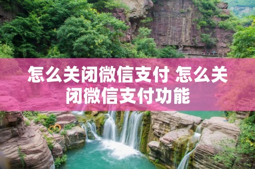 怎么关闭微信支付 怎么关闭微信支付功能 怎么关闭微信支付 怎么关闭微信支付功能