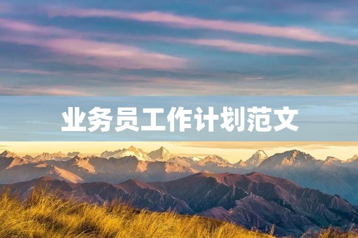 业务员工作计划范文：如何制定一个高效的工作计划