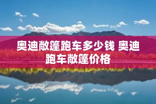 奥迪敞篷跑车多少钱 奥迪跑车敞篷价格