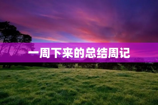 一周下来的总结周记 一周下来的总结周记