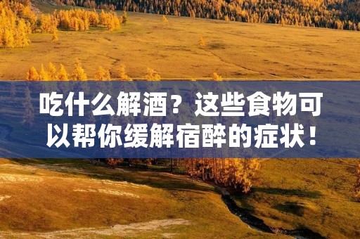 吃什么解酒?这些食物可以帮你缓解宿醉的症状! 吃什么解酒?这些食物可以帮你缓解宿醉的症状!