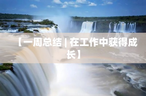 【一周总结 | 在工作中获得成长】
