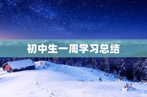 初中生一周学习总结