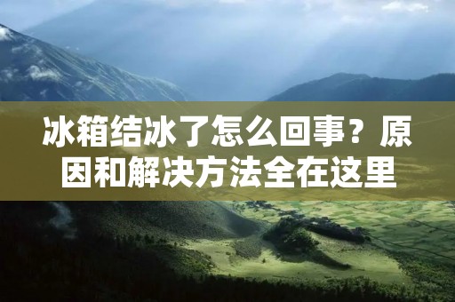 冰箱结冰了怎么回事?原因和解决方法全在这里! 冰箱结冰了怎么回事?原因和解决方法全在这里!