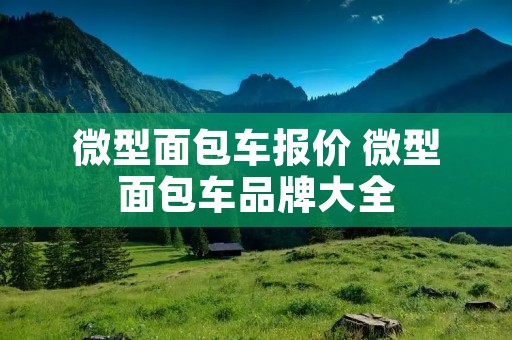 微型面包车报价 微型面包车品牌大全