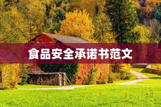 食品安全承诺书范文