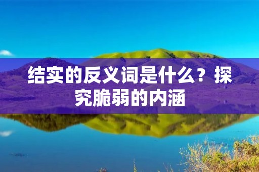 结实的反义词是什么?探究脆弱的内涵