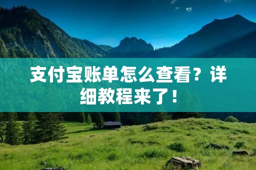 支付宝账单怎么查看?详细教程来了! 支付宝账单怎么查看?详细教程来了!